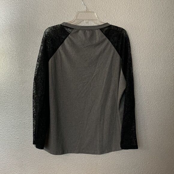 🟢3 items for $20 SHEIN Curve lace raglan sleeves top chest pocket - Picture 3 of 8